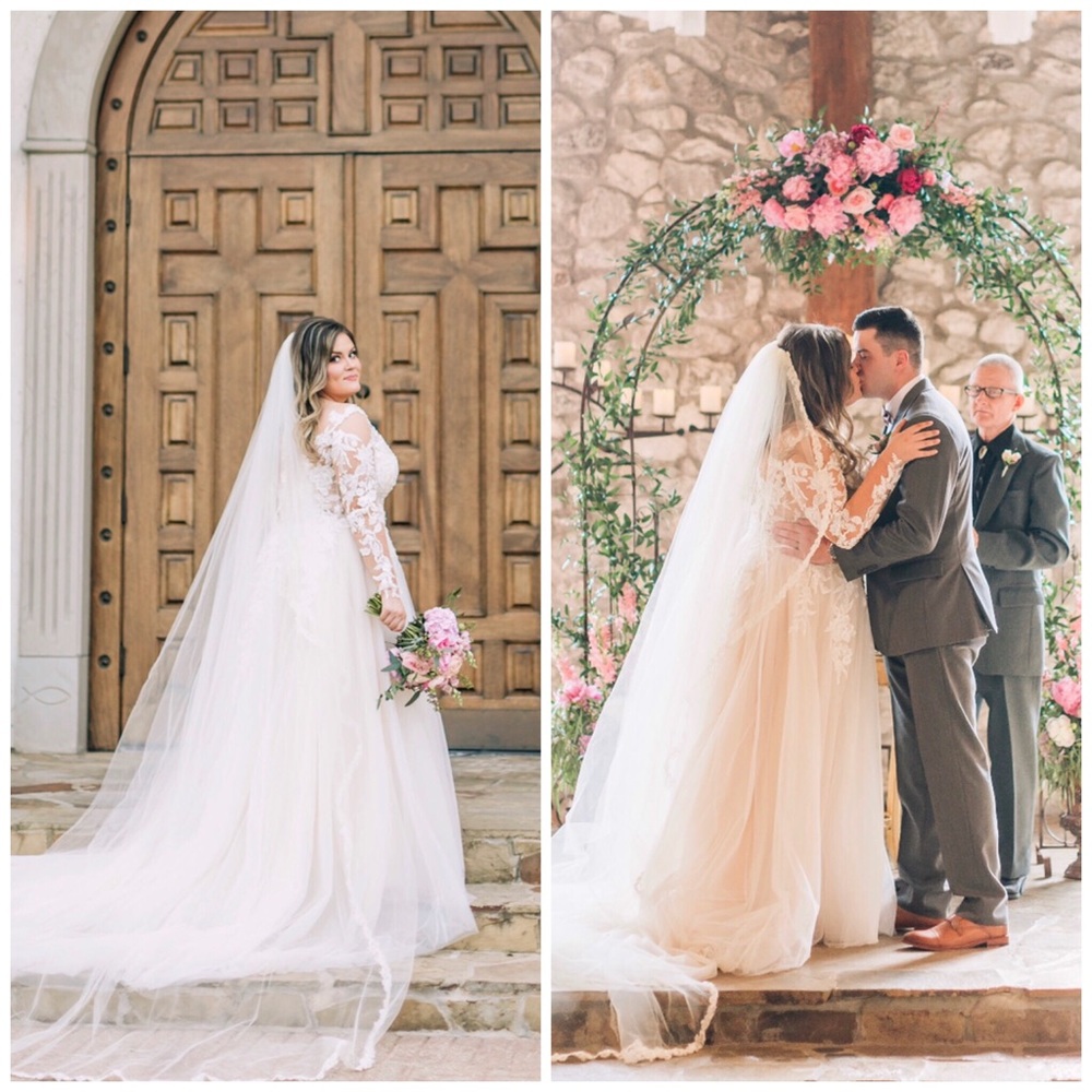Pronovias Emelina Illusion Sleeve Wedding Gown - Picture 2 of 8